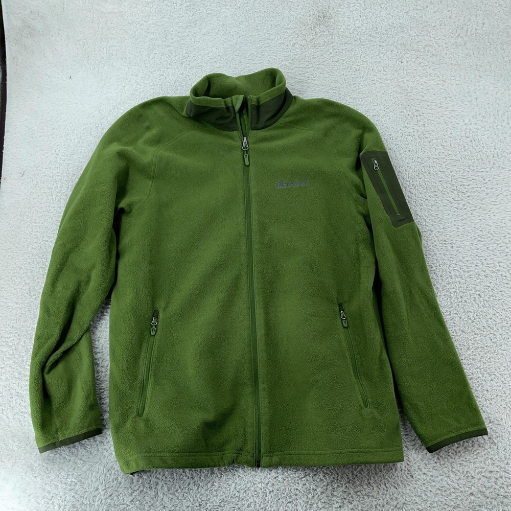 Marmot Reactor Polartec Fleece Full Zip Jacket Mens Large Green Hiking Oudoors